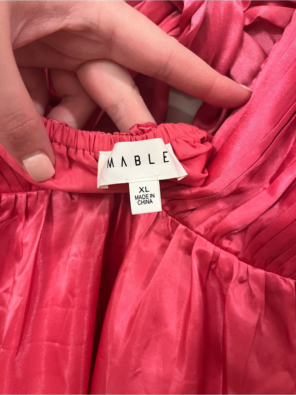 Women's Pink Satin Mini Dress with Ruffle Sleeves - Picture 5 of 8